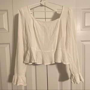 White king sleeve ruffle shirt
